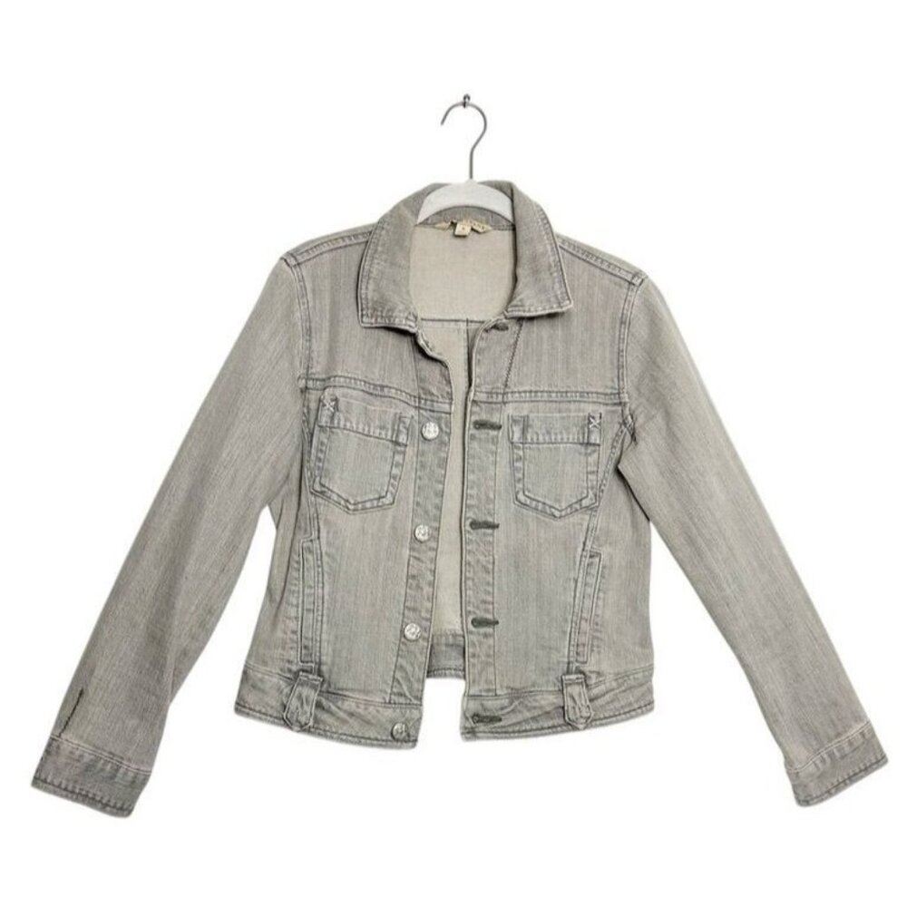 CAbi Women's Denim Jacket in Faded Gray Wash - Sz S